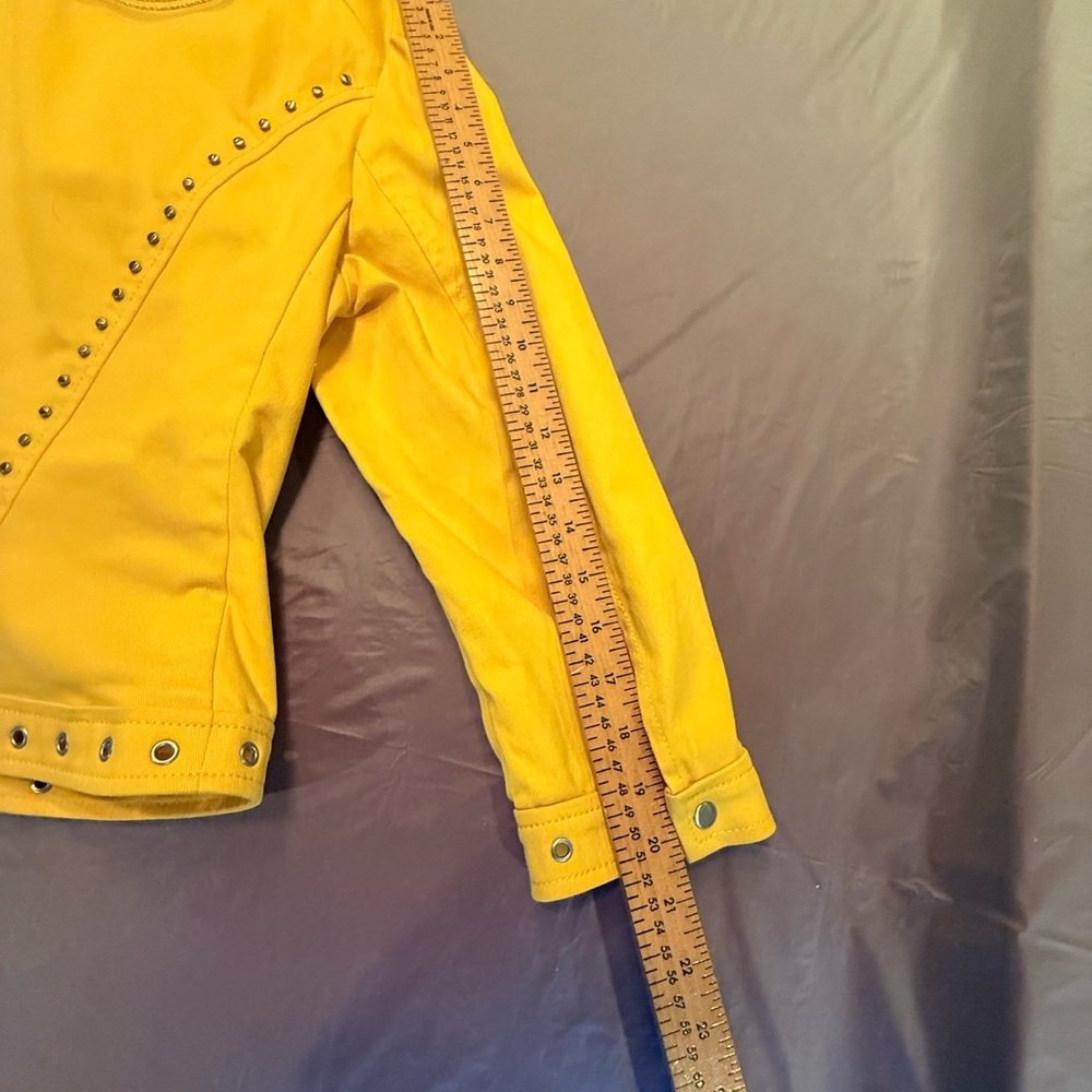 Carlisle Yellow/Silver Hardware Studded Button Front Jacket Size 12/Large $365 - Picture 3 of 12